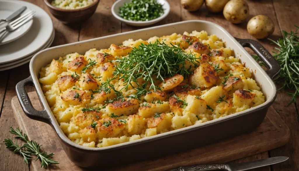 écrasé de pommes de terre au four