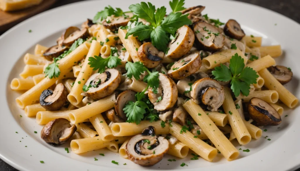 recette pâtes au poulet champignon