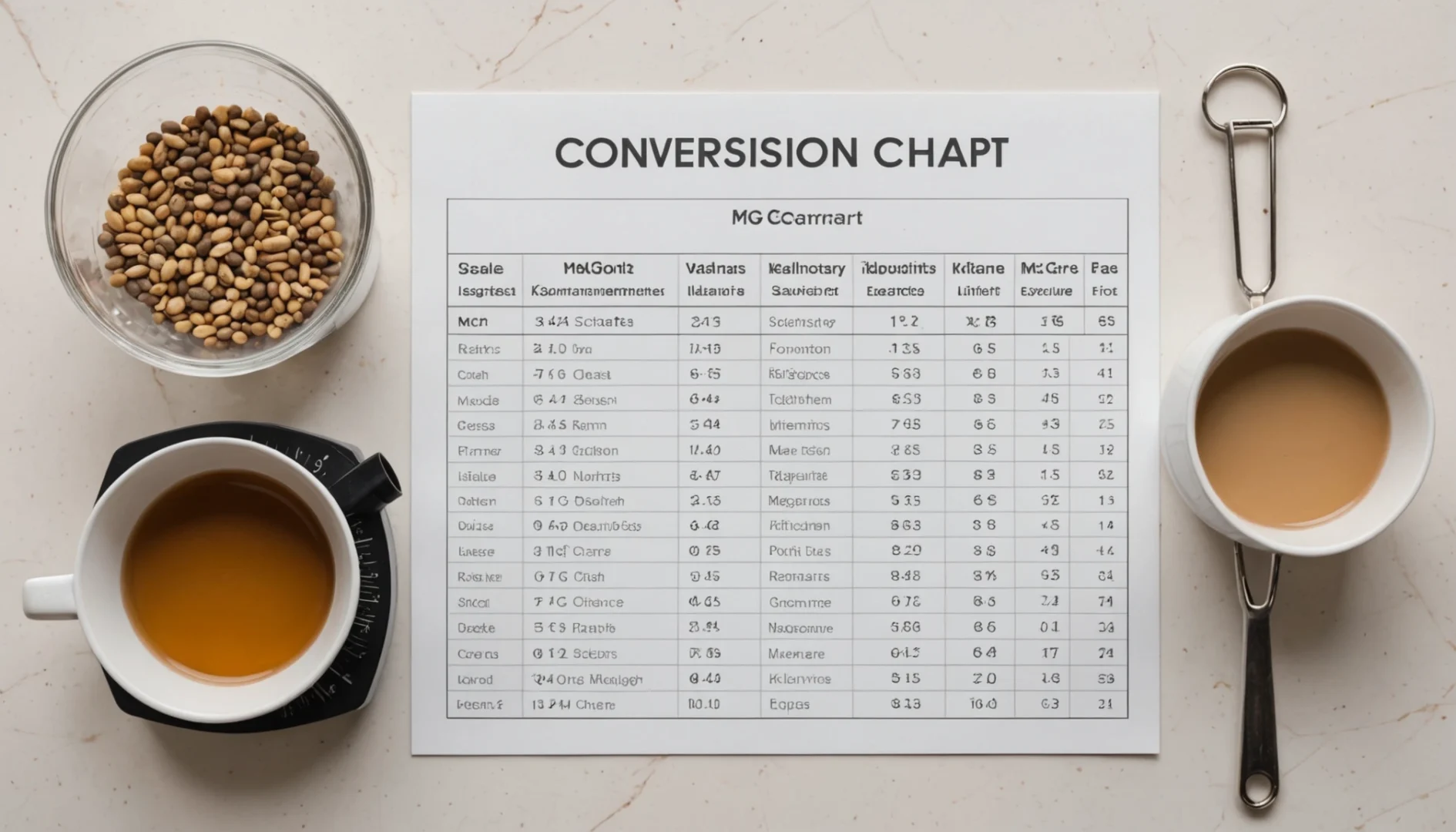 tableau de conversion mg en ml