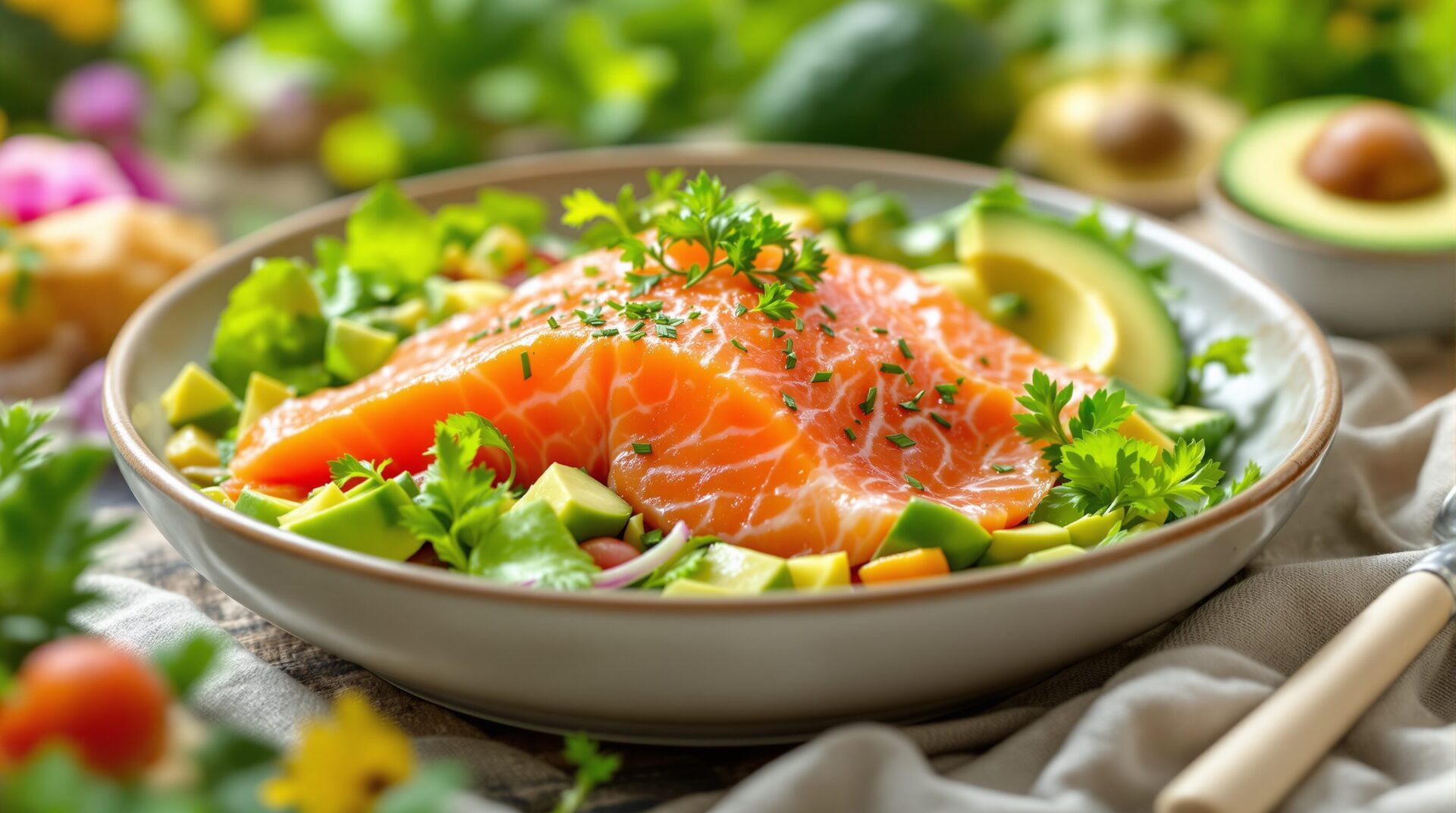 salade saumon gravlax avocat