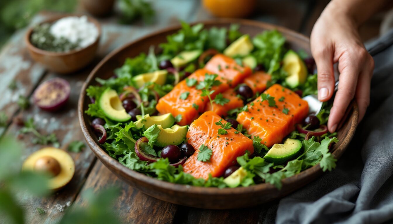 salade saumon gravlax avocat
