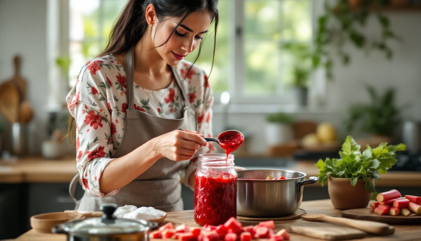 confiture de rhubarbe avec vitpris