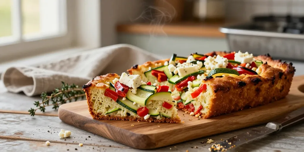 cake courgettes poivrons feta