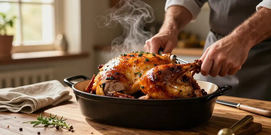poularde farcie cocotte