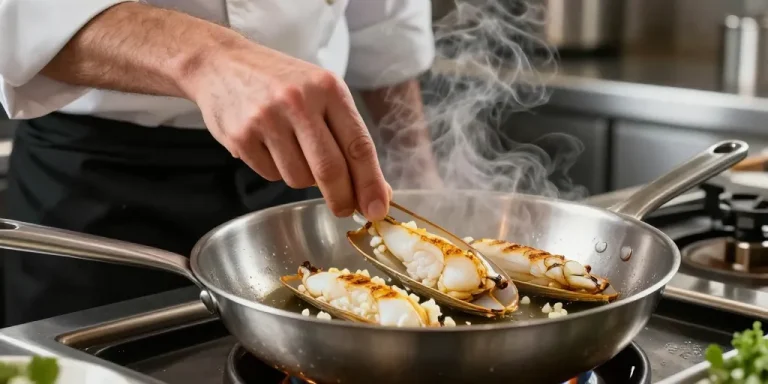 cuisson des couteaux à la poele